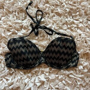 Victoria's Secret Black and Gold Bikini Top